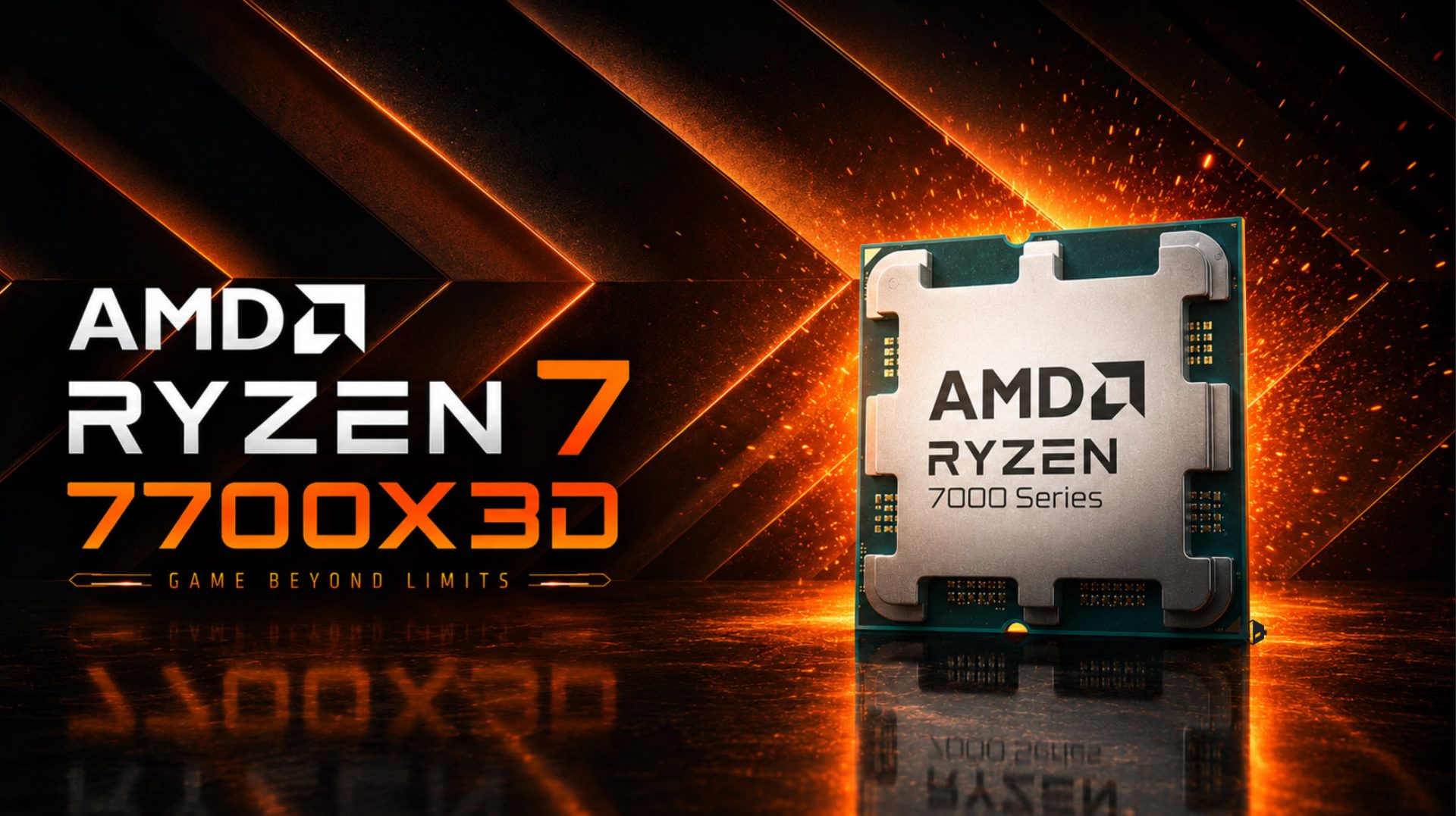 A close-up shot of an AMD Ryzen processor, highlighting the complex circuitry.