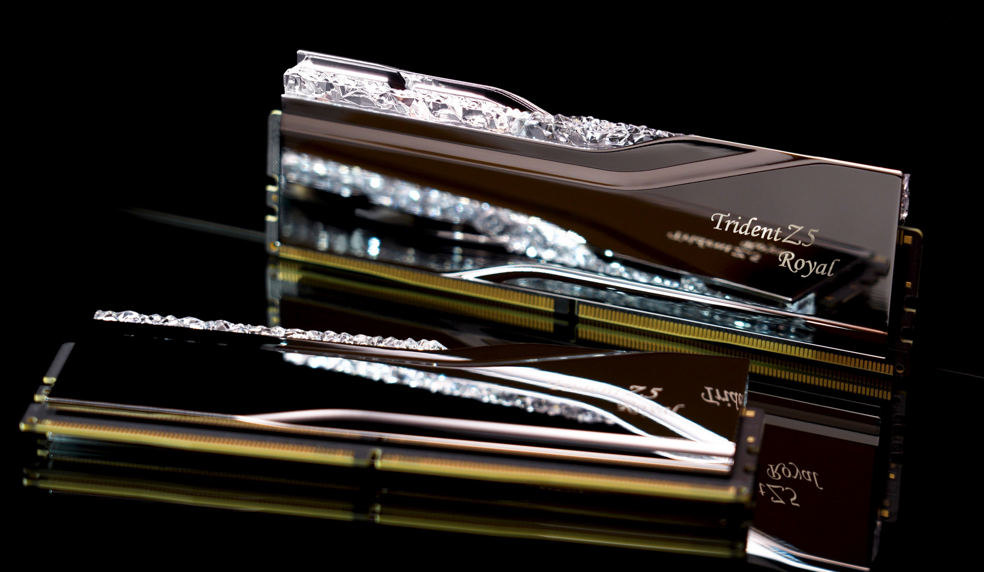 A close-up of a DDR5 memory module with complex circuitry, representing advanced memory technology.