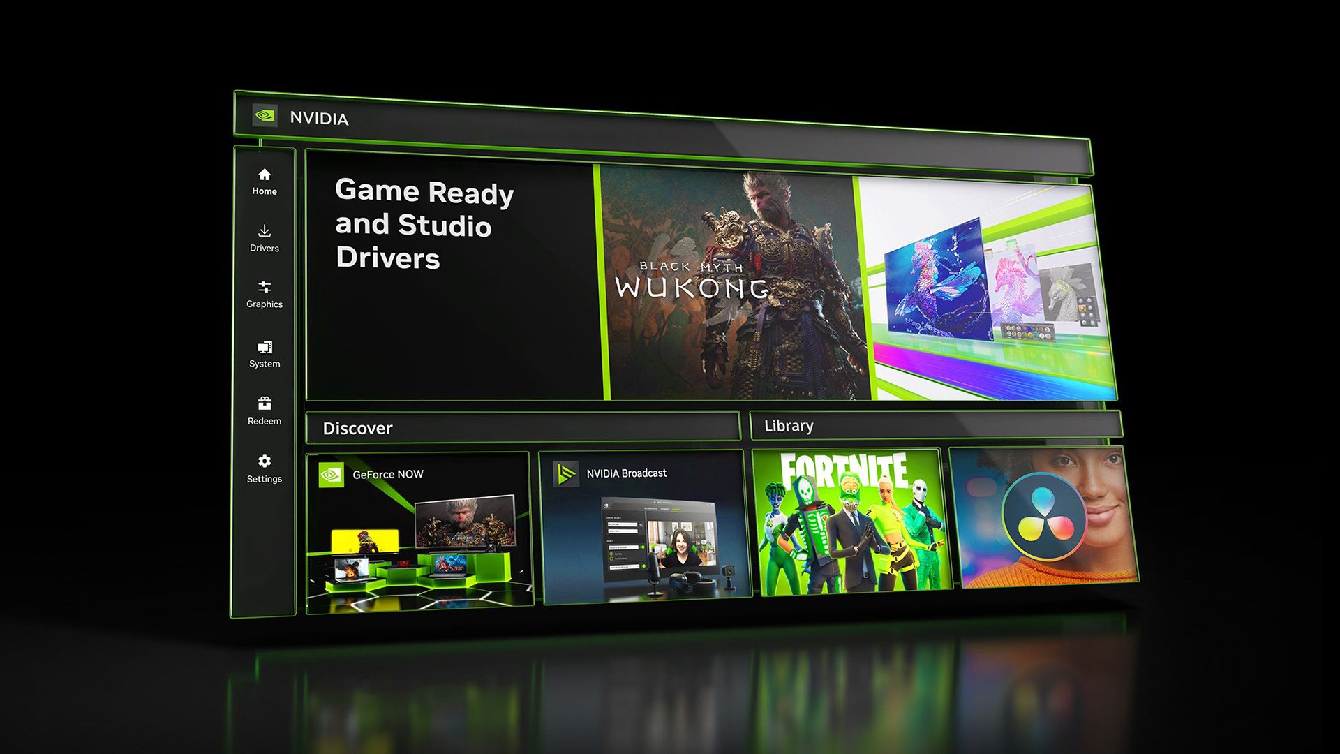 Screenshot of the new Nvidia App interface.