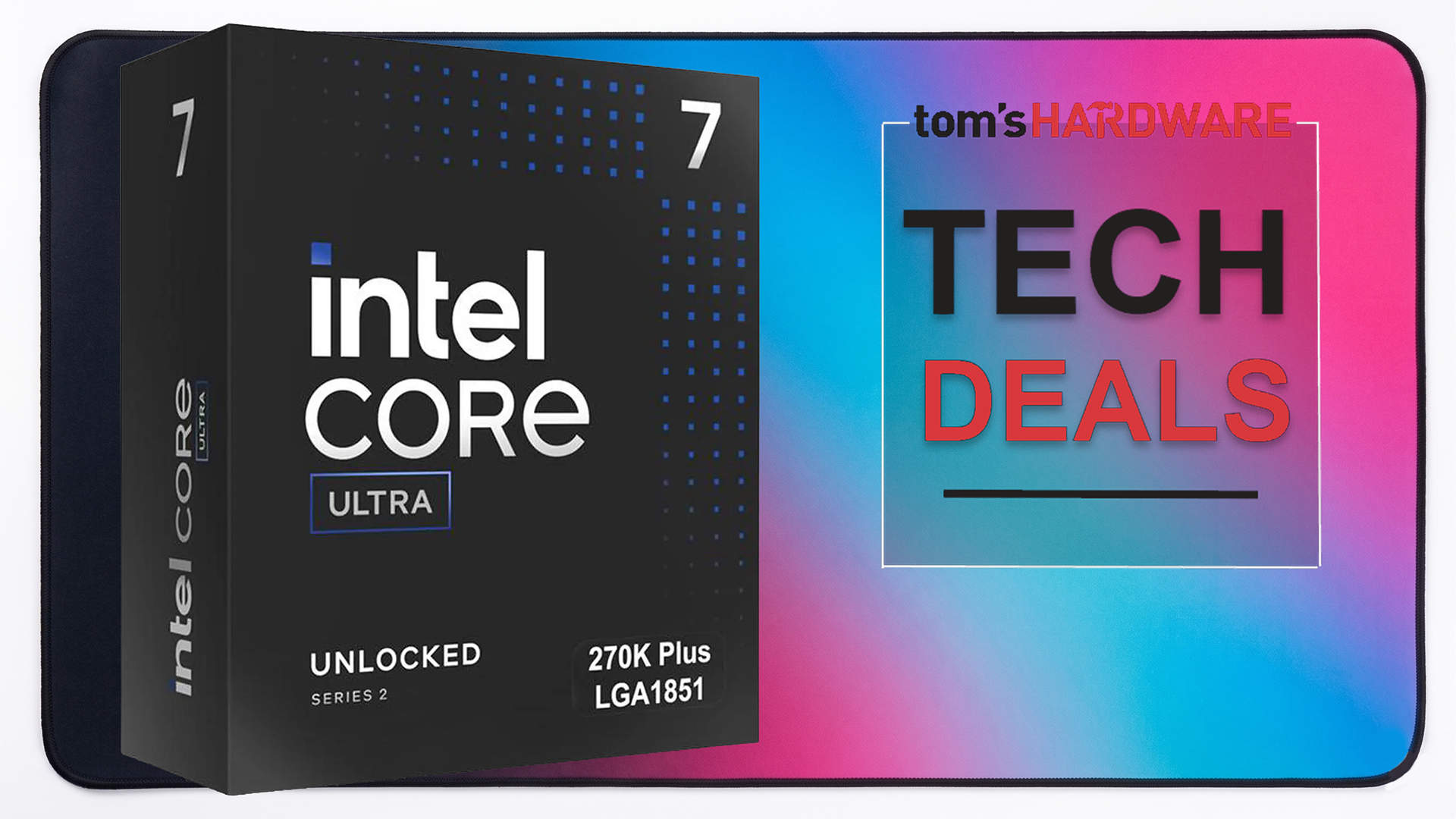 Intel Core Ultra 7 270K Plus processor box with a price tag of $279 prominently displayed.