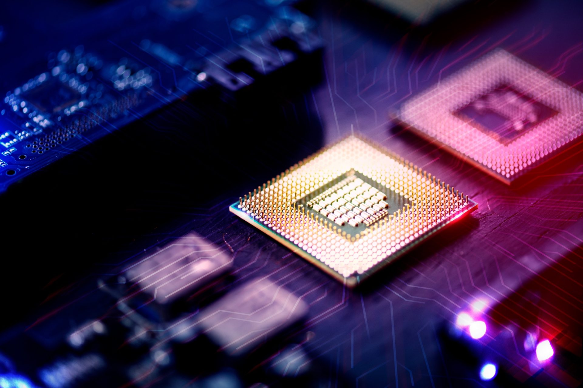Conceptual render of Apple's M5 Max chip with SoIC 3D stacking and Baltra server architecture