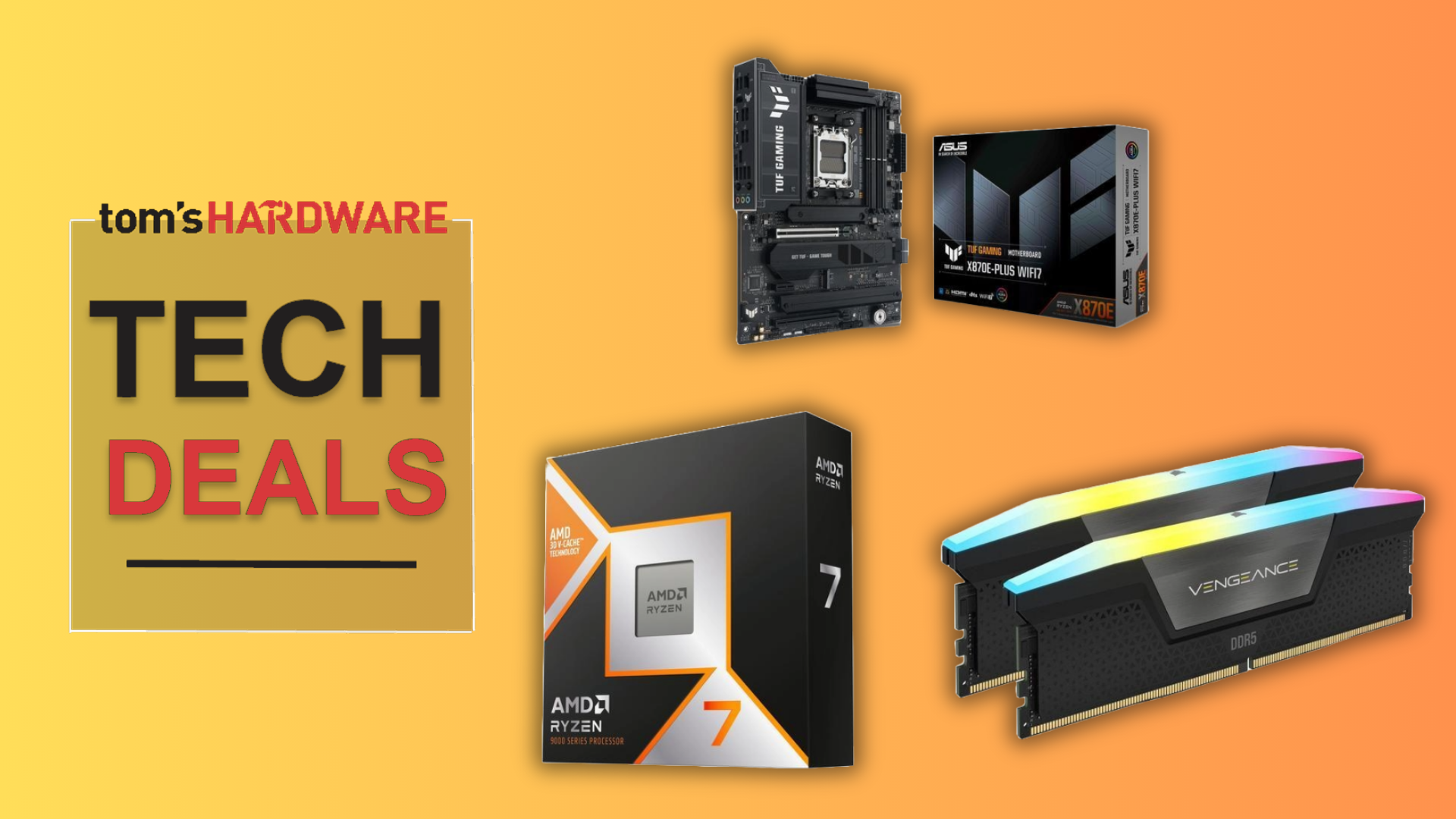 AMD Ryzen 7 9800X3D bundle with Asus motherboard, Corsair DDR5 RAM, MSI AIO cooler on Newegg sale