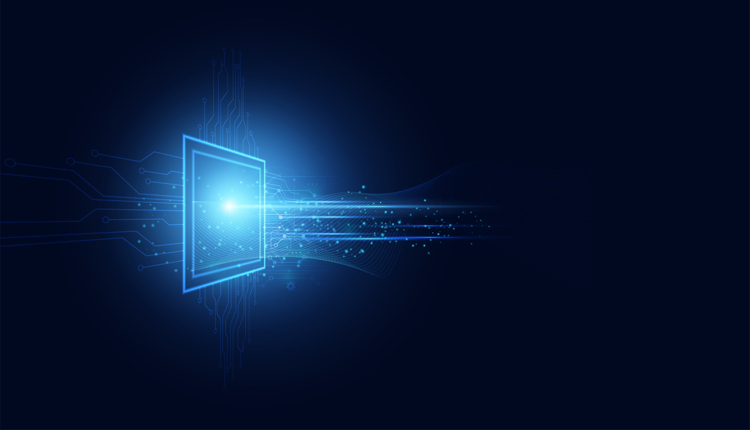 Conceptual illustration of a futuristic display screen that glows and subtly absorbs light from its surroundings.