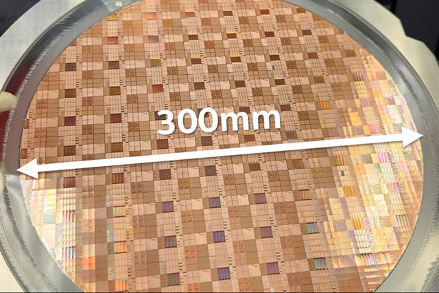 Close-up of Intel's ultra-thin gallium nitride GaN chiplet die