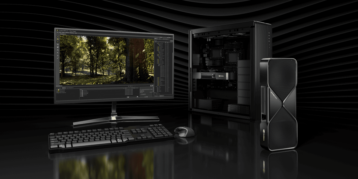 NVIDIA RTX PRO 6000 Blackwell GPUs installed in a high-end workstation for AI data processing