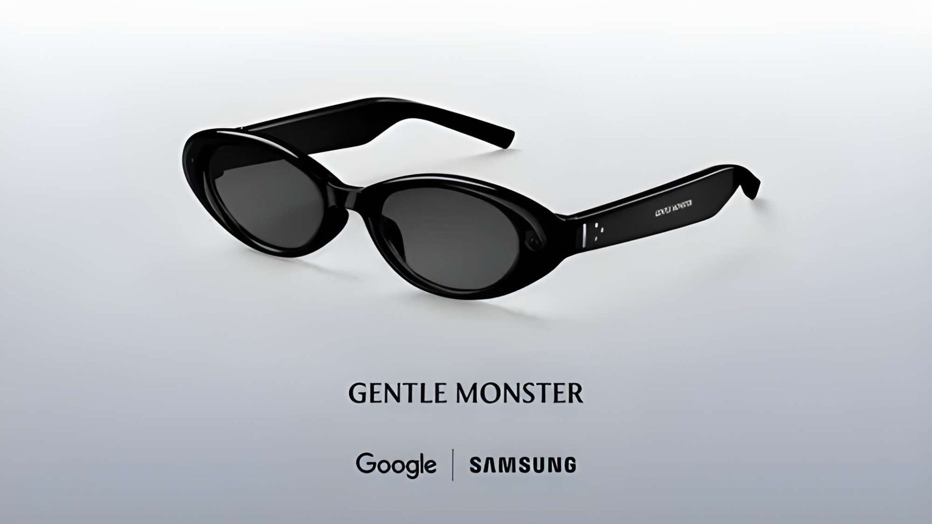 A person wearing sleek, modern smart glasses with subtle design elements, hinting at the fusion of fashion and technology.