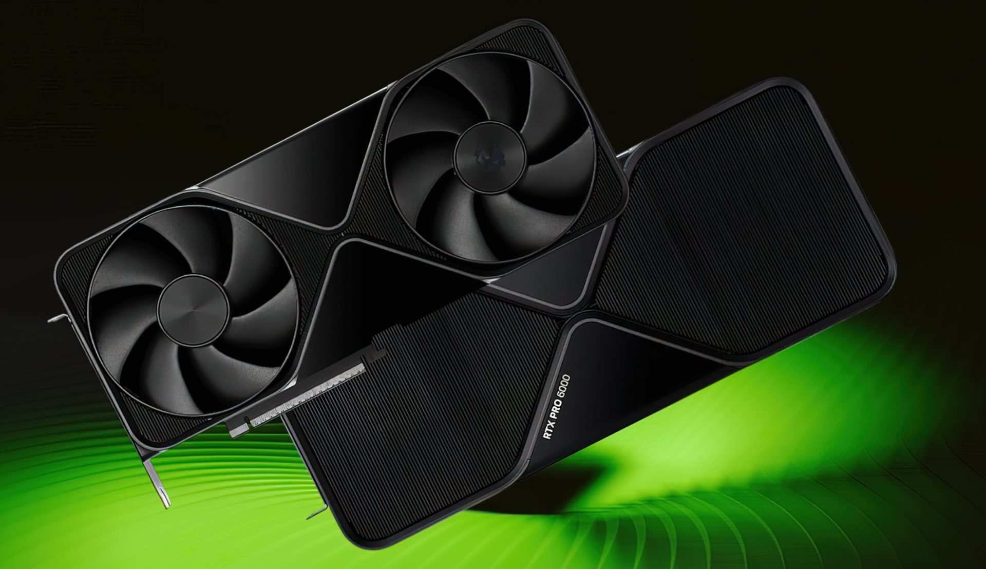NVIDIA RTX 6000 Blackwell GPU front view showcasing its massive cooling solution and design.