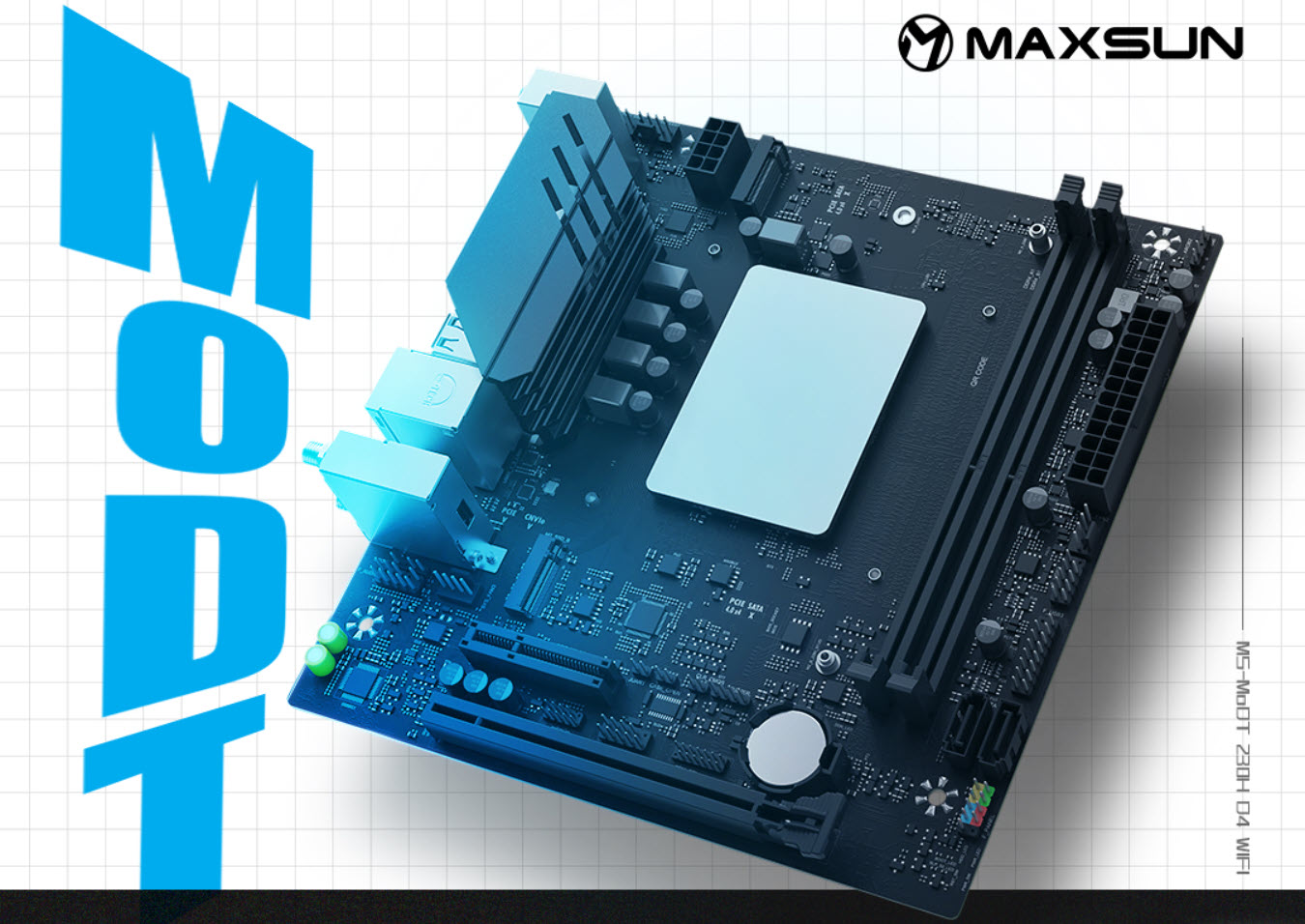 Maxsun MS MoDT motherboard with integrated Intel Raptor Lake CPU.