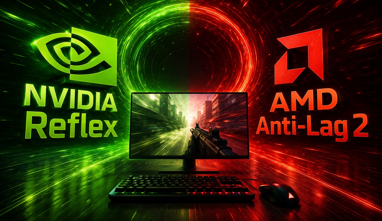 Screenshot of a game overlay showing low latency metrics on a Linux system with an AMD GPU.