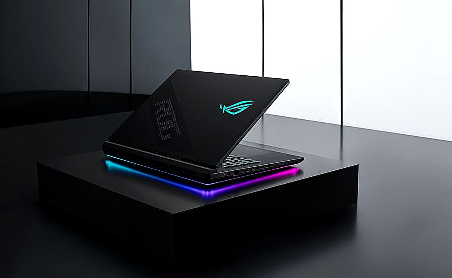 ASUS ROG Strix SCAR 18 gaming laptop with its illuminated keyboard.