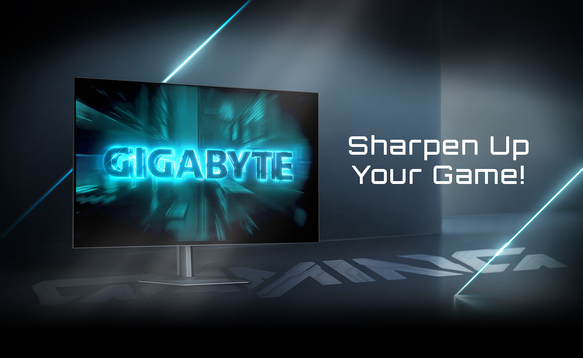 GIGABYTE GO27Q24G 27-inch WOLED gaming monitor with thin bezels on a desk.