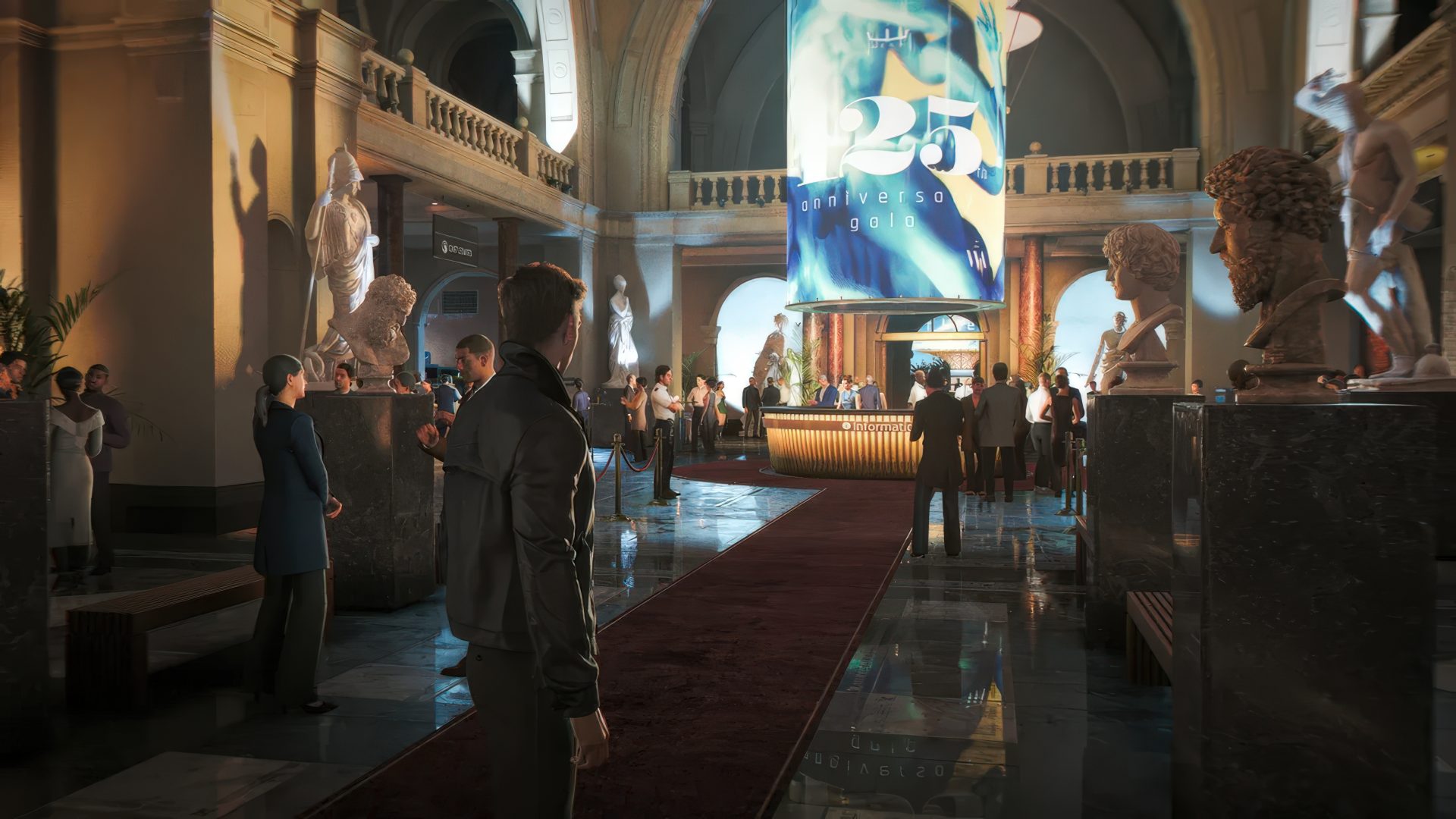 Screenshot from 007 First Light showcasing detailed foliage and character models.