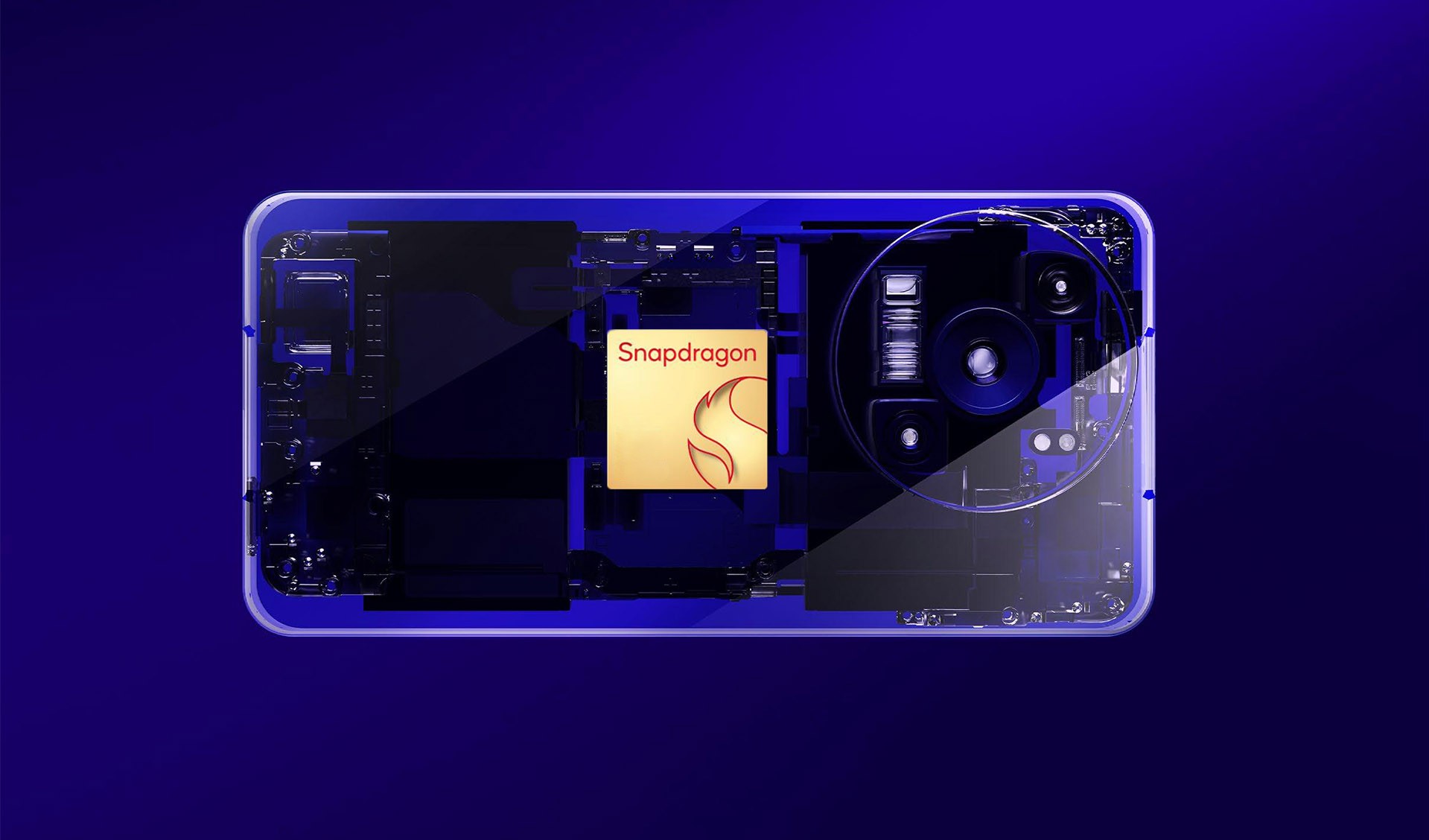 A stylized, futuristic representation of interconnected microchips glowing with energy.